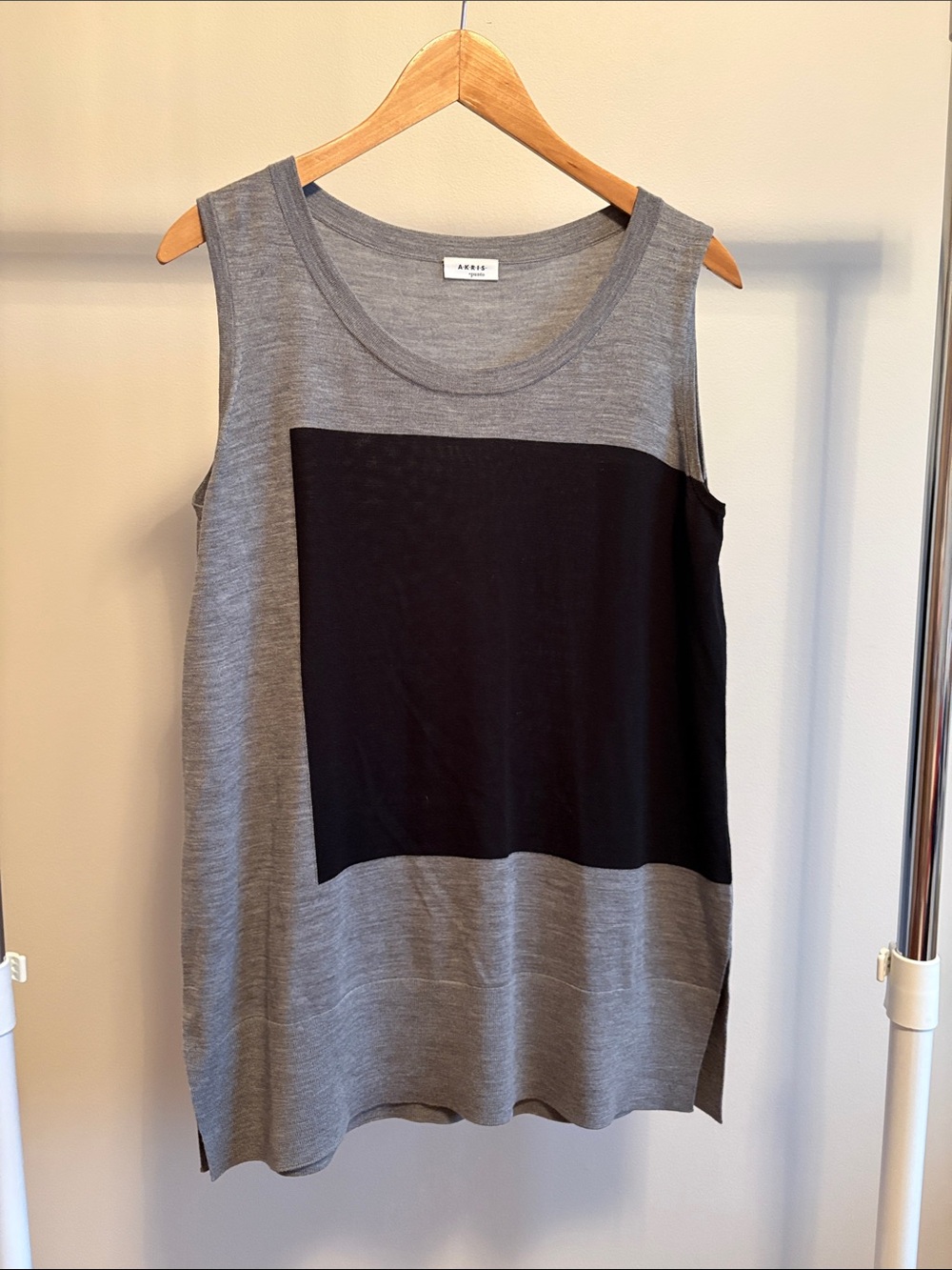 Grey Tank with Black Block Front